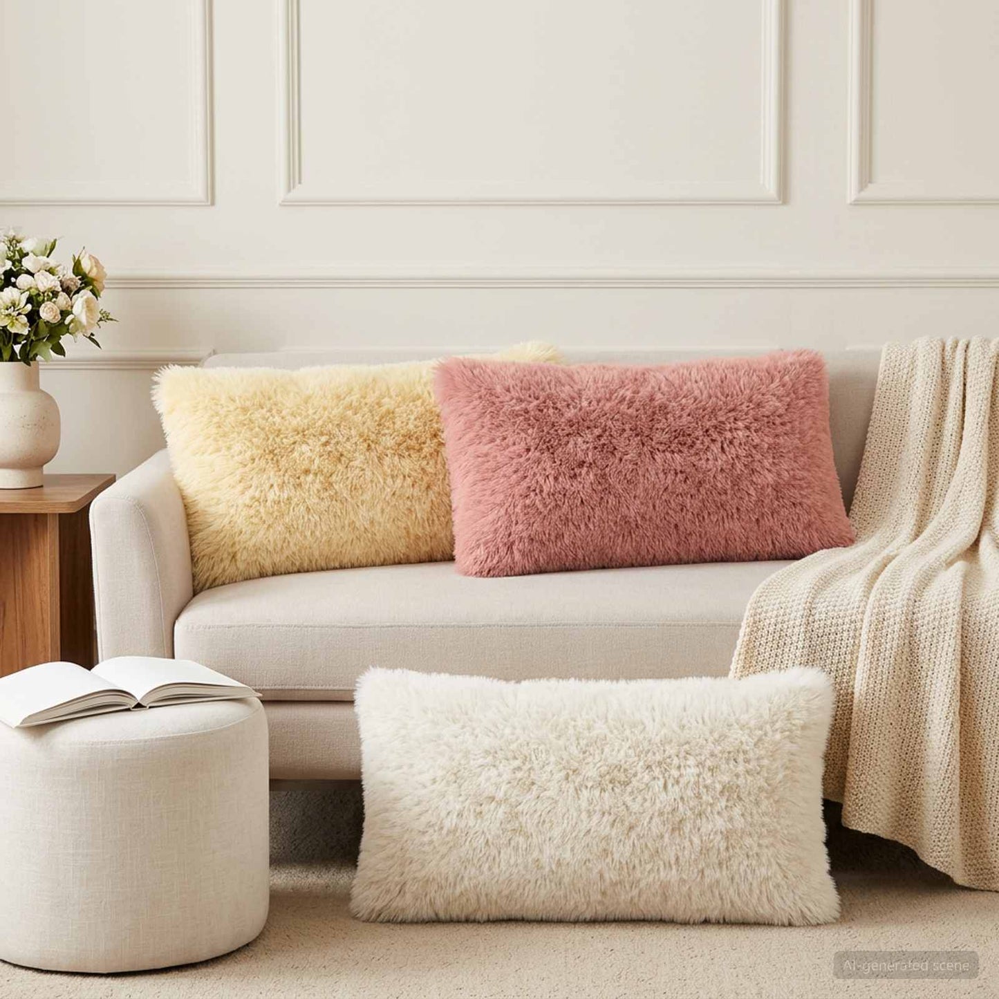 Pudebetræk 6 pcs HEERLEN Hvid 40 x 80 cm PV Fleece