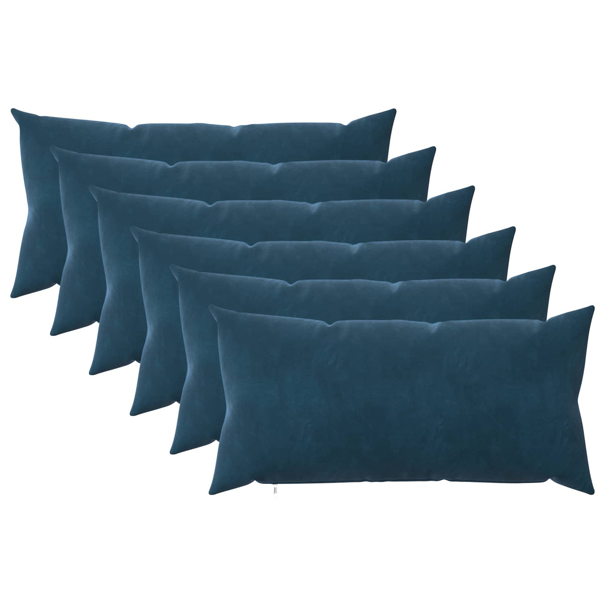 Pudebetræk 6 pcs HEERLEN Blå 40 x 80 cm Fløjl