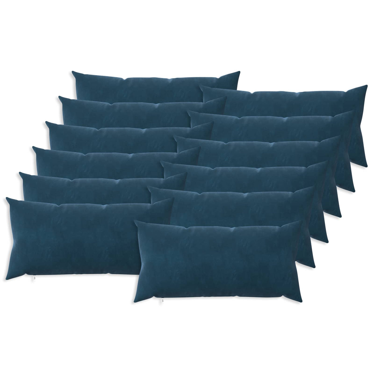 Pudebetræk 12 pcs HEERLEN Blå 40 x 80 cm Fløjl