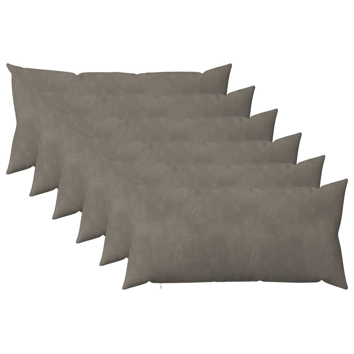 Pudebetræk 6 pcs HEERLEN Lysegrå 40 x 80 cm Fløjl