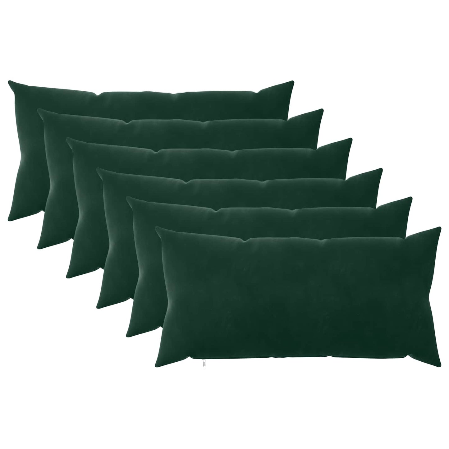 Pudebetræk 6 pcs HEERLEN Mørkegrøn 40 x 80 cm Fløjl