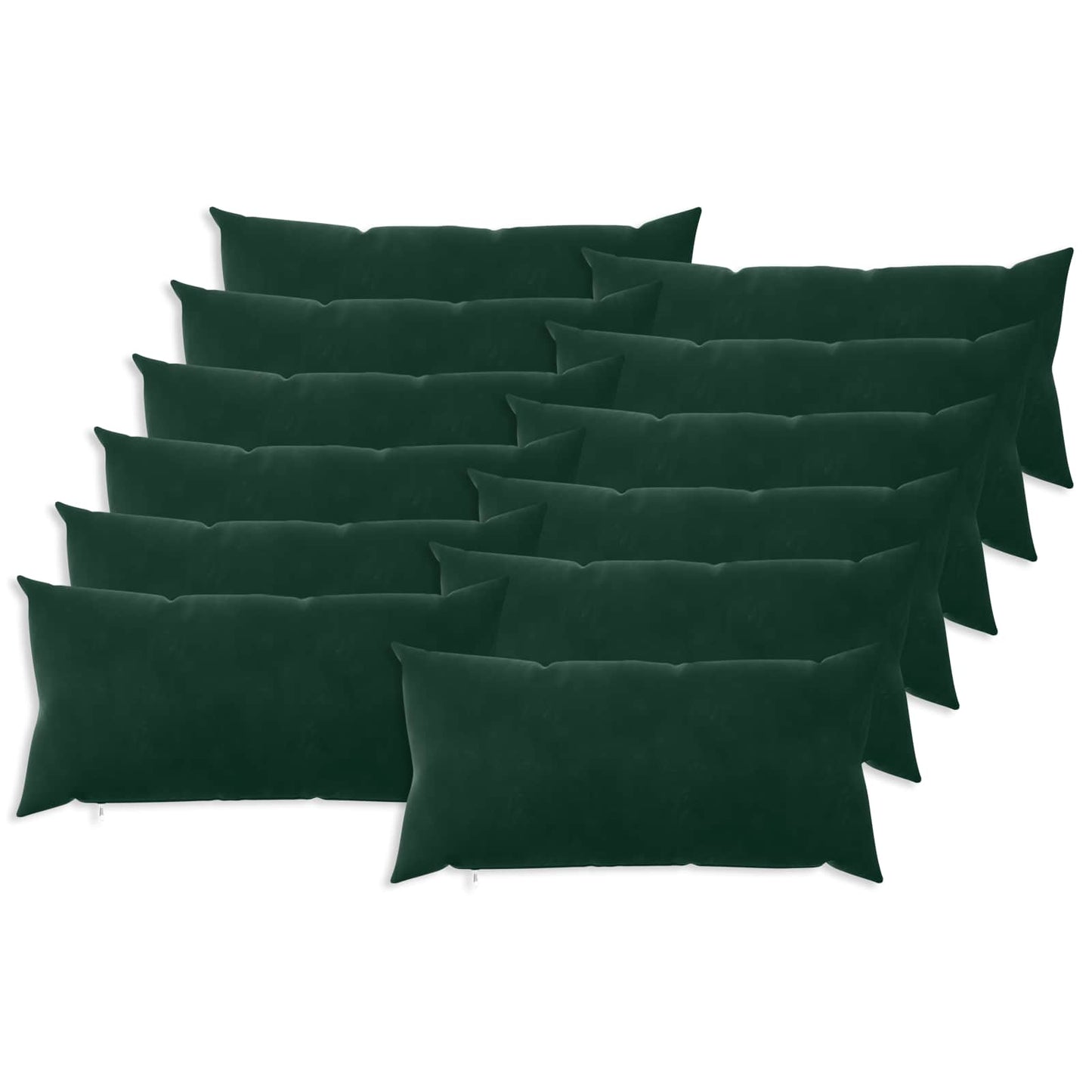 Pudebetræk 12 pcs HEERLEN Mørkegrøn 40 x 80 cm Fløjl