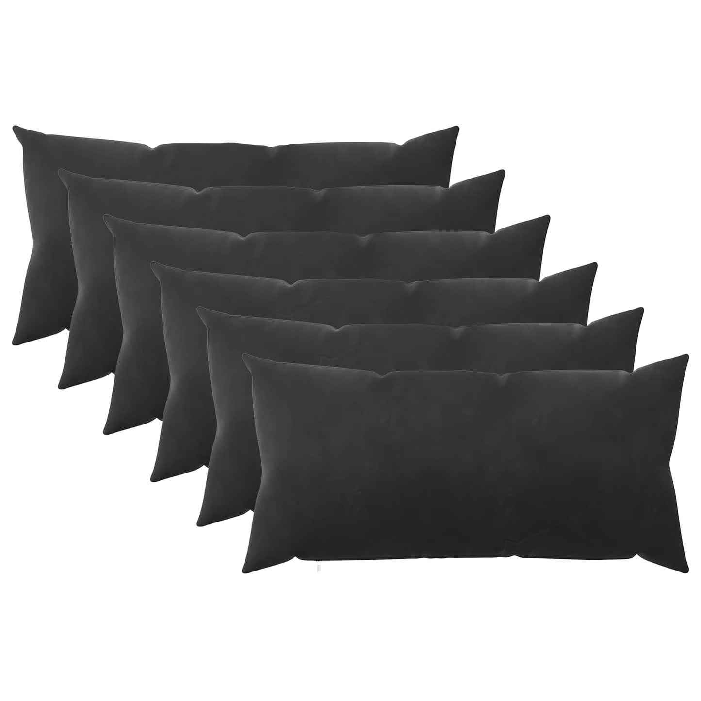 Pudebetræk 6 pcs HEERLEN Sort 40 x 80 cm Fløjl