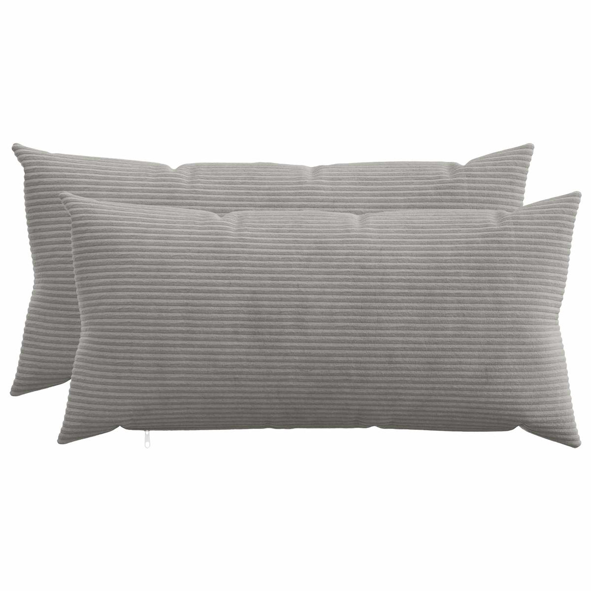 Pudebetræk 2 pcs HEERLEN Lysegrå 40 x 80 cm cordfløjl