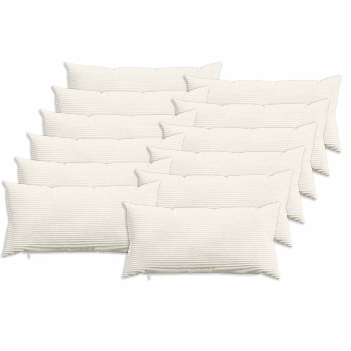 Pudebetræk 12 pcs HEERLEN Cremefarvet 40 x 80 cm cordfløjl