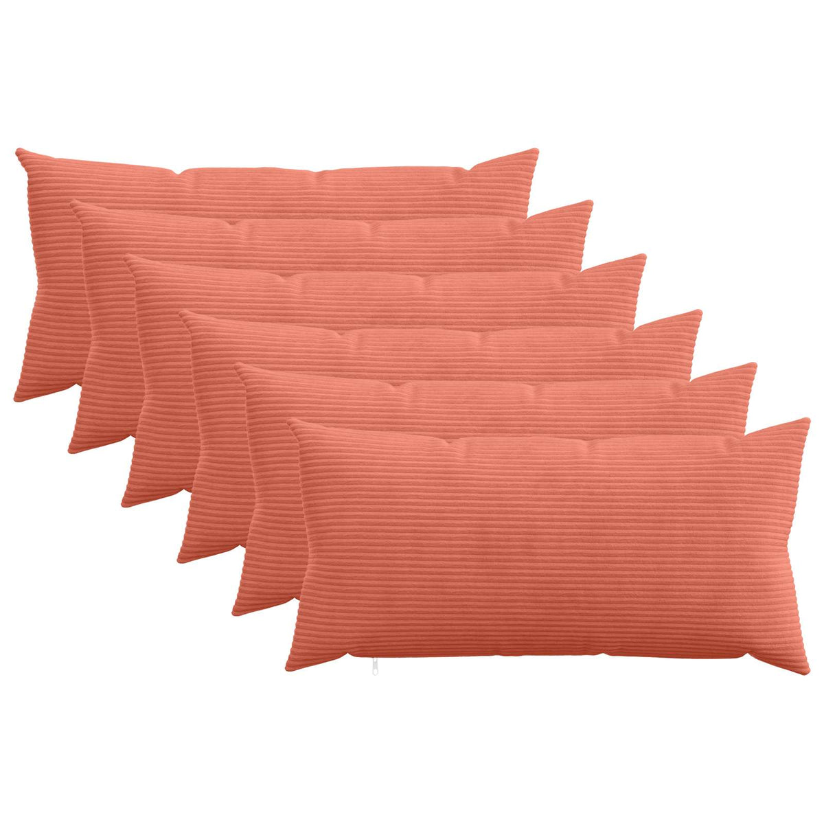 Pudebetræk 6 pcs HEERLEN Rød orange 40 x 80 cm cordfløjl