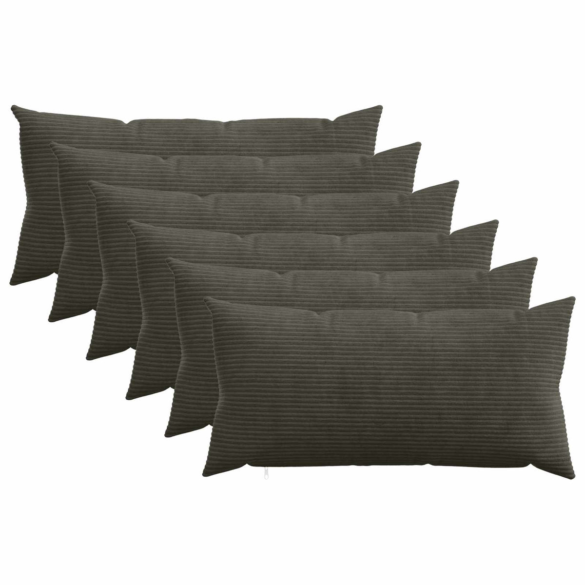 Pudebetræk 6 pcs HEERLEN Antracit 40 x 80 cm cordfløjl
