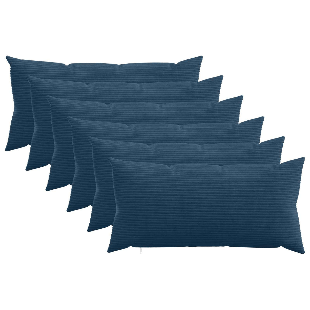 Pudebetræk 6 pcs HEERLEN Mørkeblå 40 x 80 cm cordfløjl