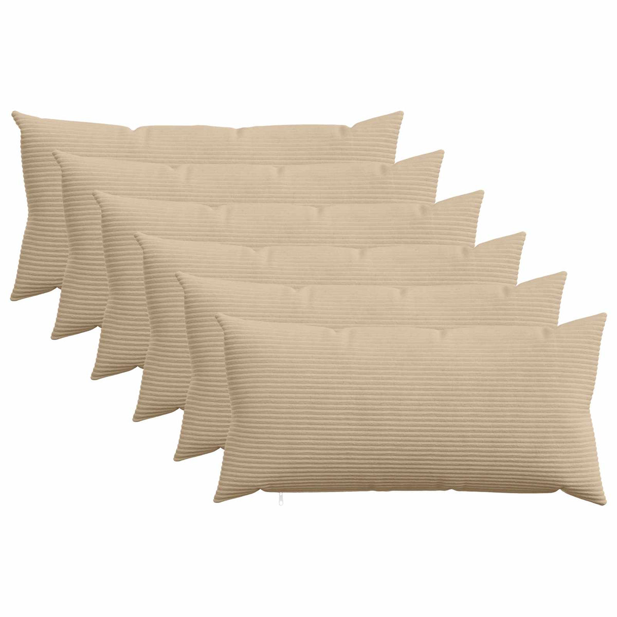 Pudebetræk 6 pcs HEERLEN Gråbrun 40 x 80 cm cordfløjl