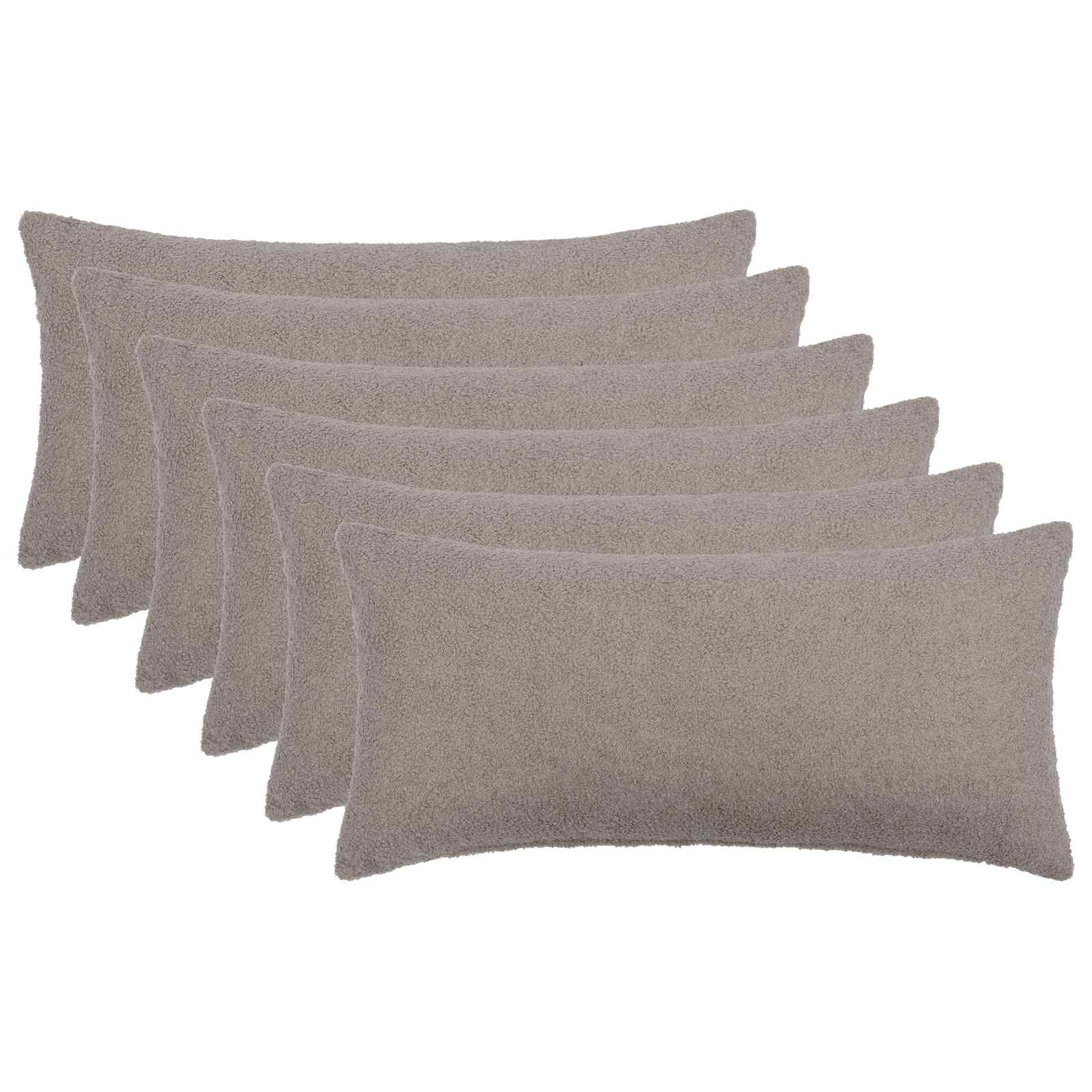 Pudebetræk 6 pcs HEERLEN Lysegrå 40 x 80 cm Bouclé