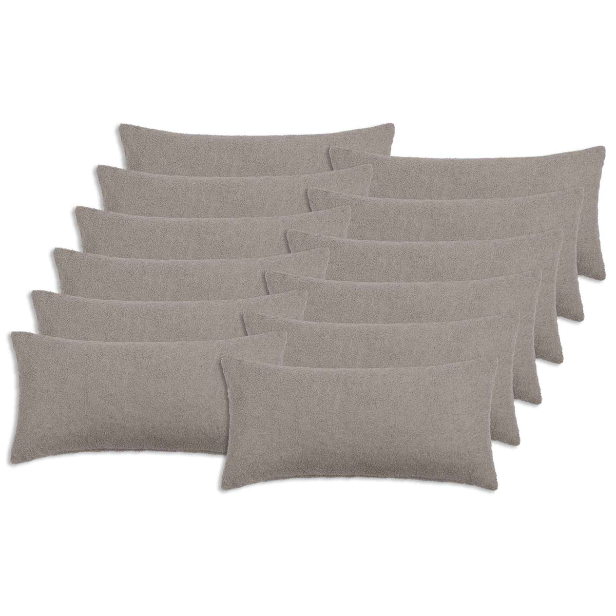 Pudebetræk 12 pcs HEERLEN Lysegrå 40 x 80 cm Bouclé