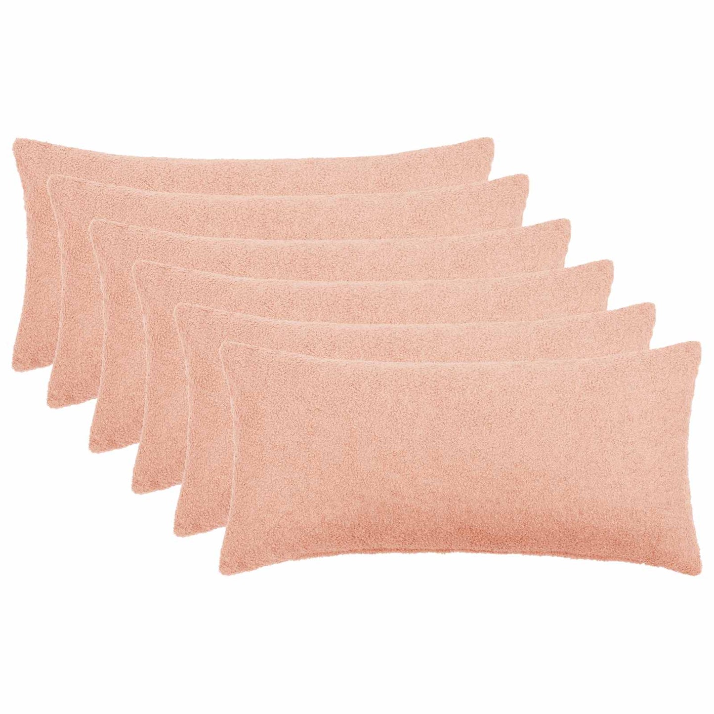 Pudebetræk 6 pcs HEERLEN Lyserød 40 x 80 cm Bouclé