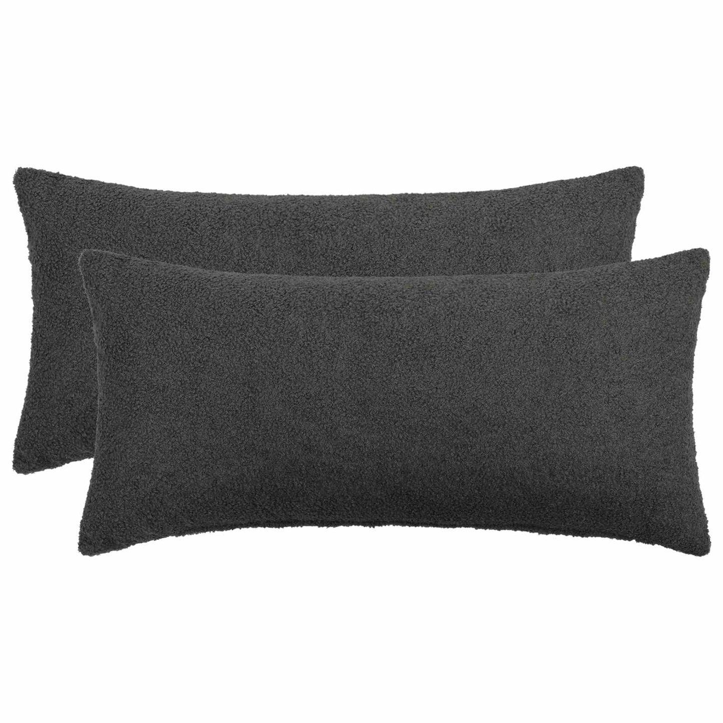 Pudebetræk 2 pcs HEERLEN Mørkegrå 40 x 80 cm Bouclé