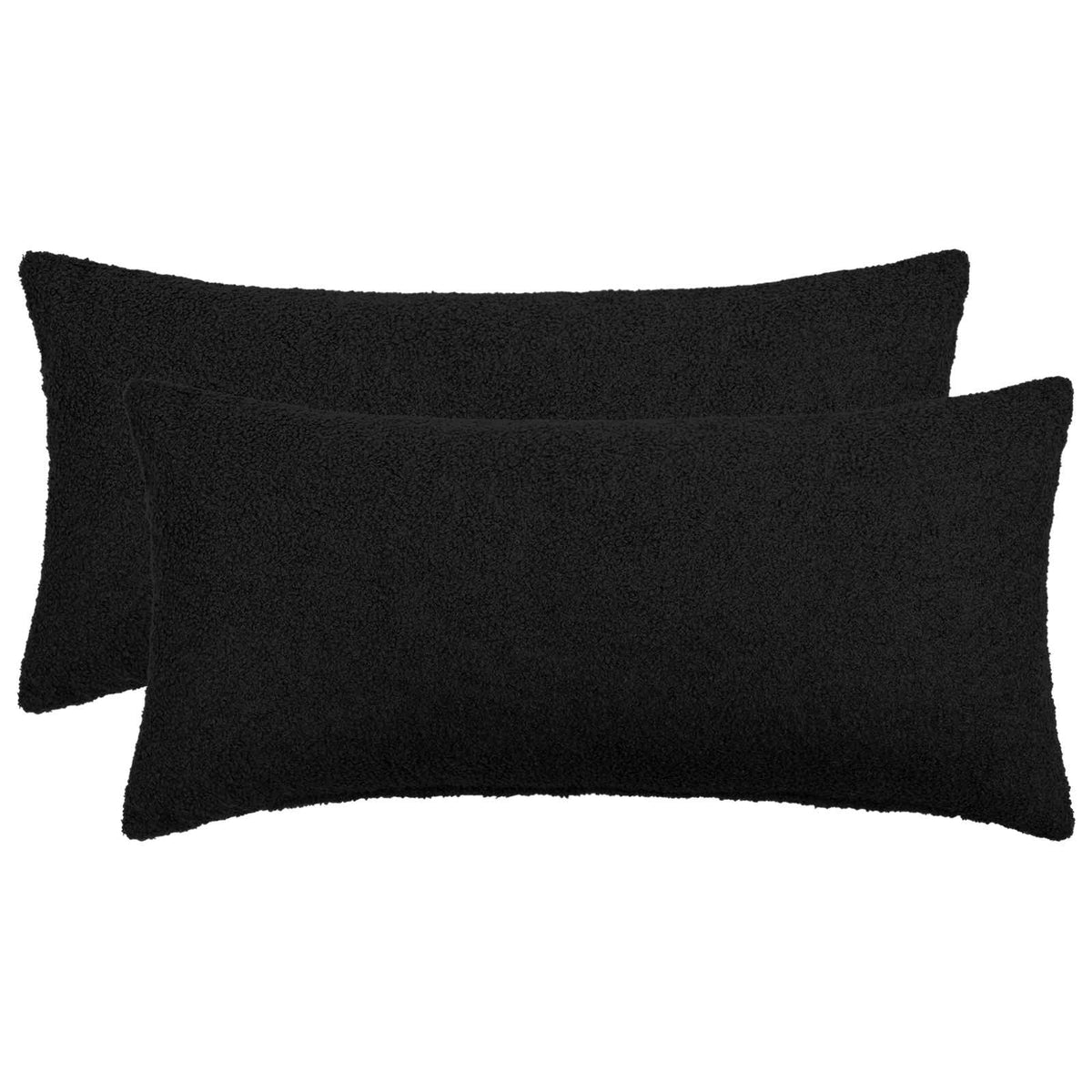 Pudebetræk 2 pcs HEERLEN Sort 40 x 80 cm Bouclé