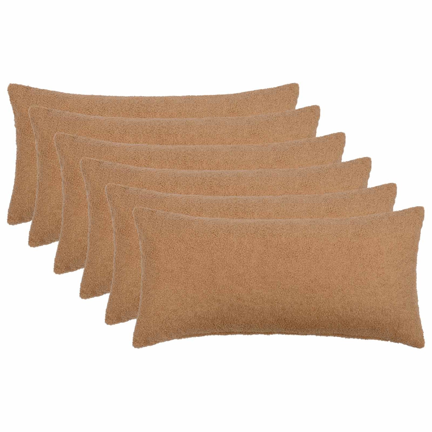 Pudebetræk 6 pcs HEERLEN Beige 40 x 80 cm Bouclé