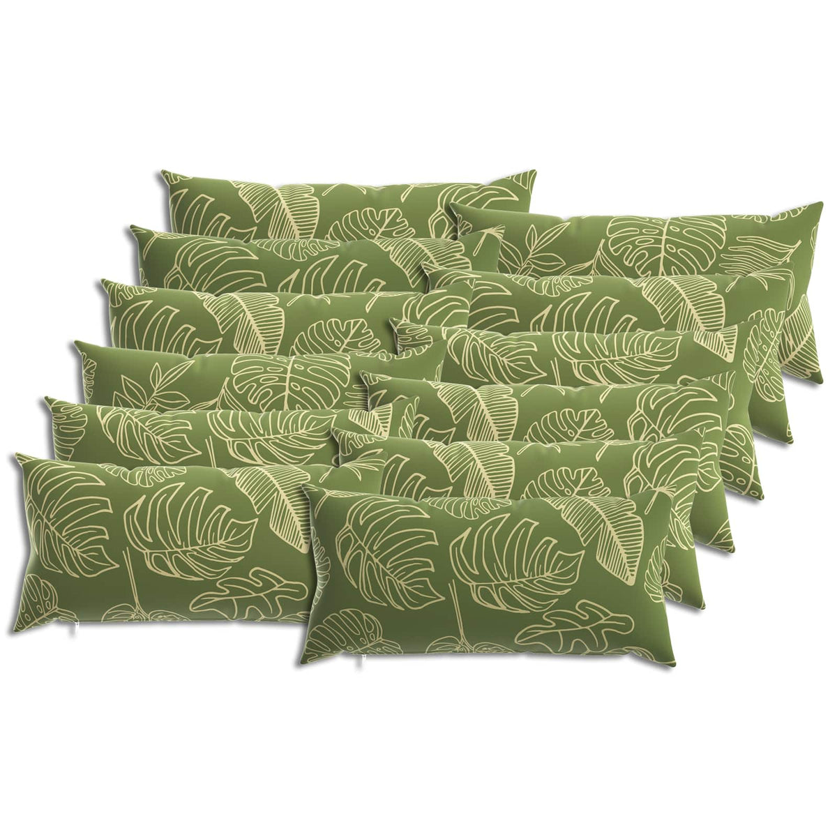 Pudebetræk 12 pcs HEERLEN Bladdesign 40 x 80 cm Polyester