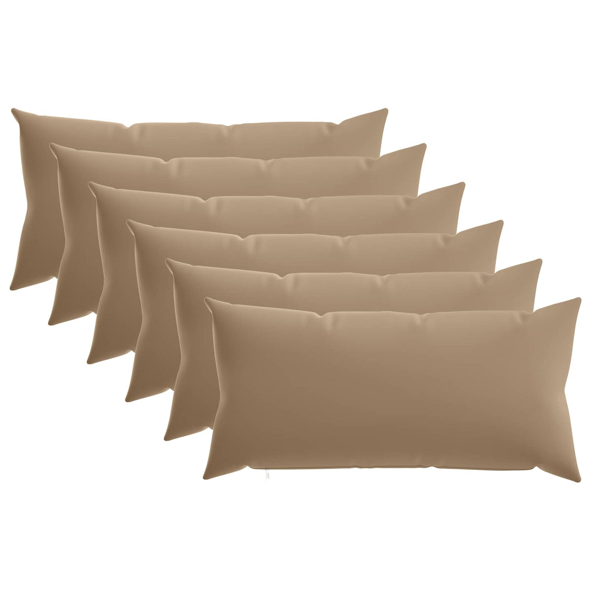Pudebetræk 6 stk. HEERLEN Gråbrun 40 x 80 cm Polyester