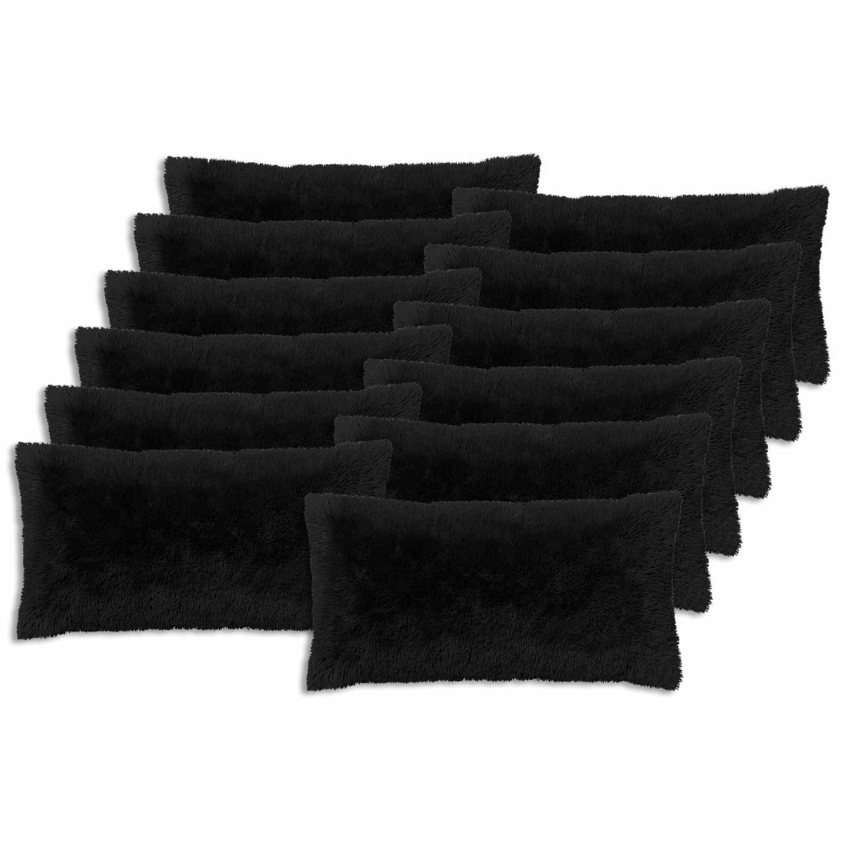 Pudebetræk 12 pcs HEERLEN Sort 40 x 80 cm PV Fleece