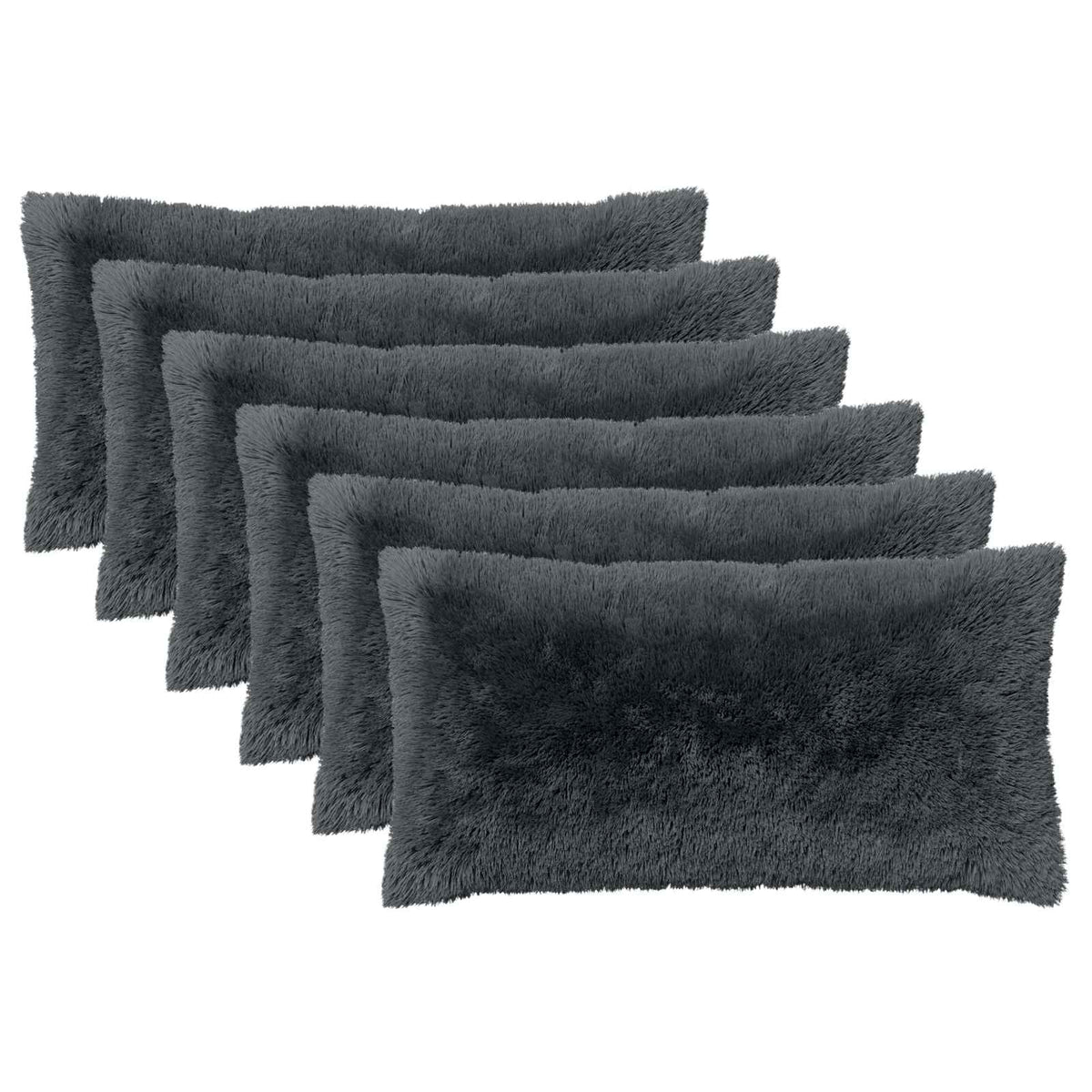 Pudebetræk 6 pcs HEERLEN Antracit 40 x 80 cm PV Fleece