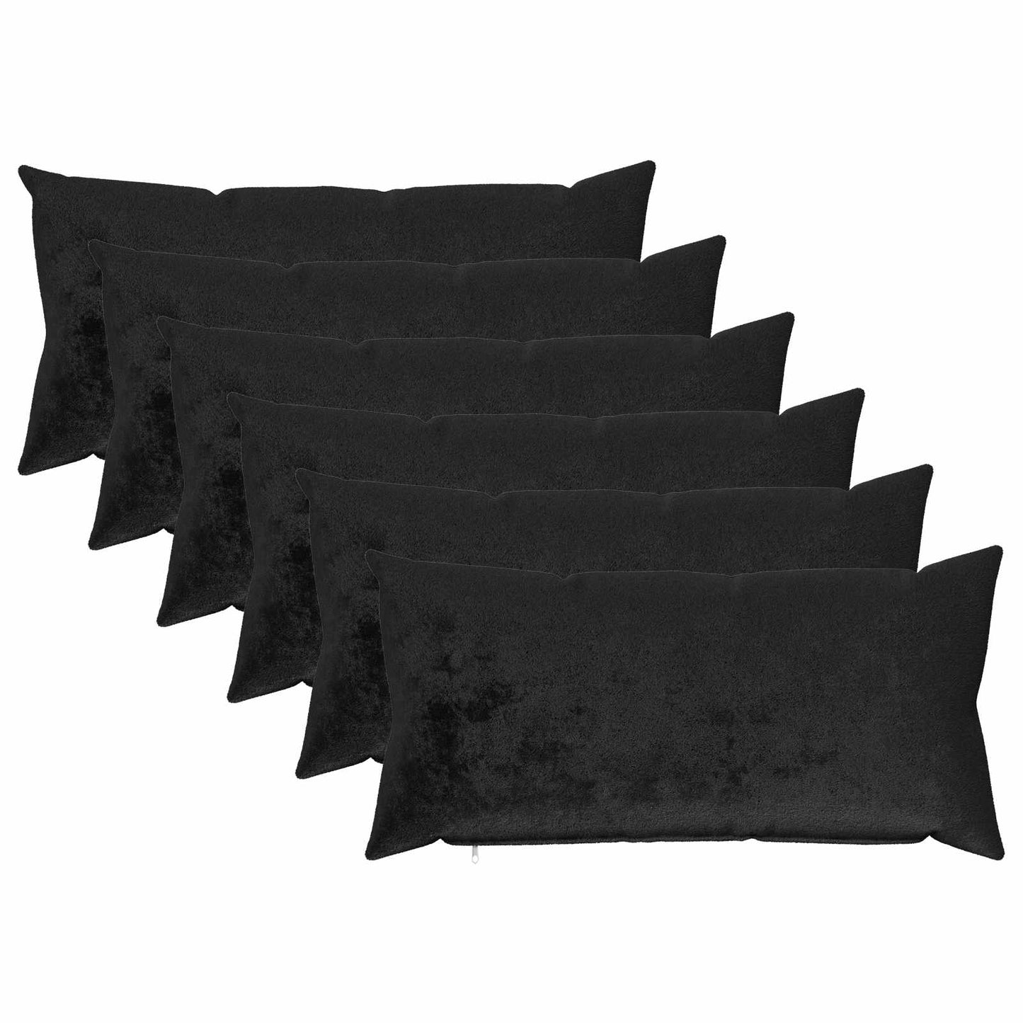 Pudebetræk 6 pcs HEERLEN Sort 40 x 80 cm Flannel