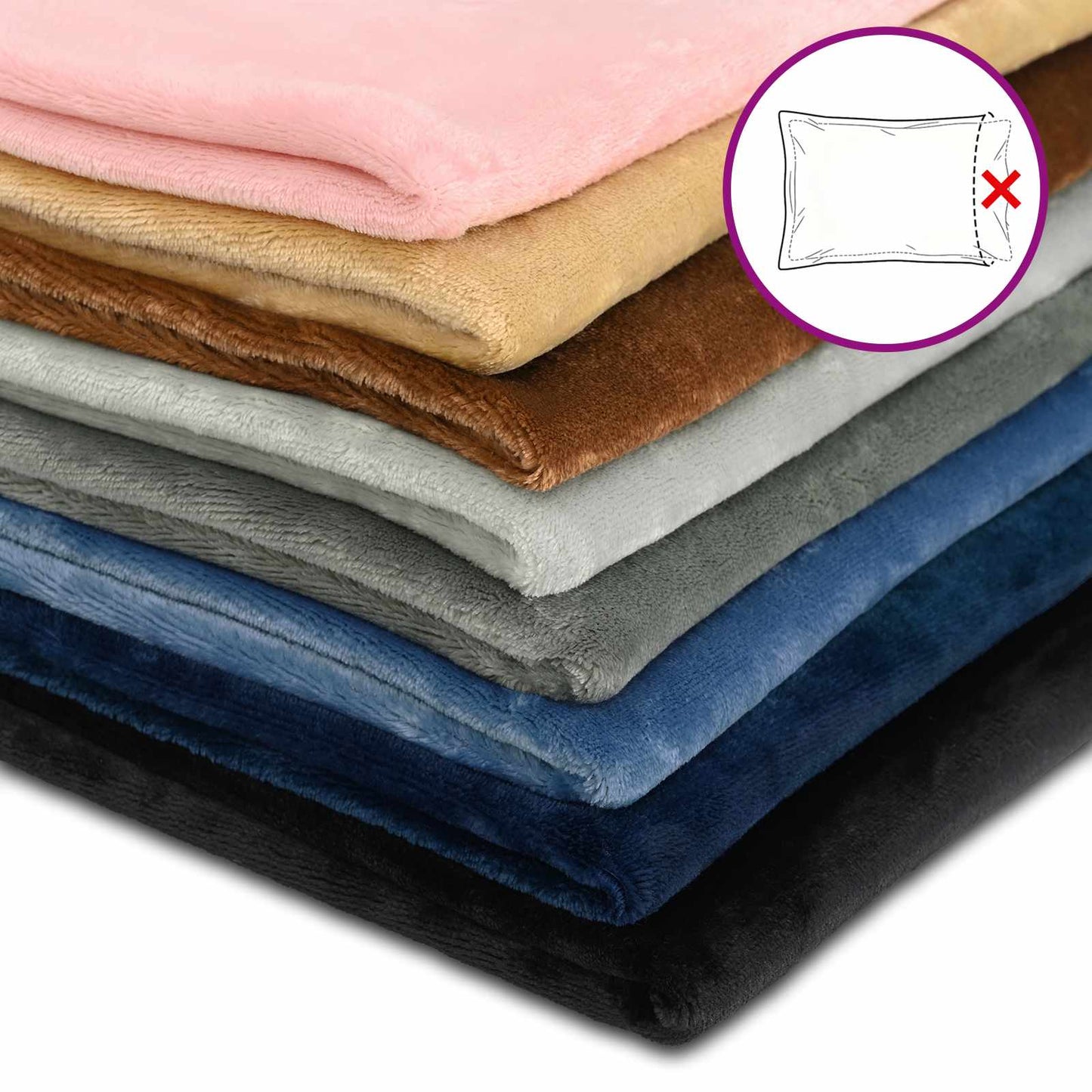 Pudebetræk 12 pcs HEERLEN Sort 40 x 80 cm Flannel