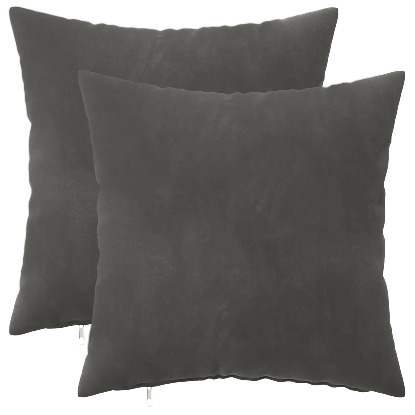 Pudebetræk 2 pcs HEERLEN Mørkegrå 45 x 45 cm Fløjl