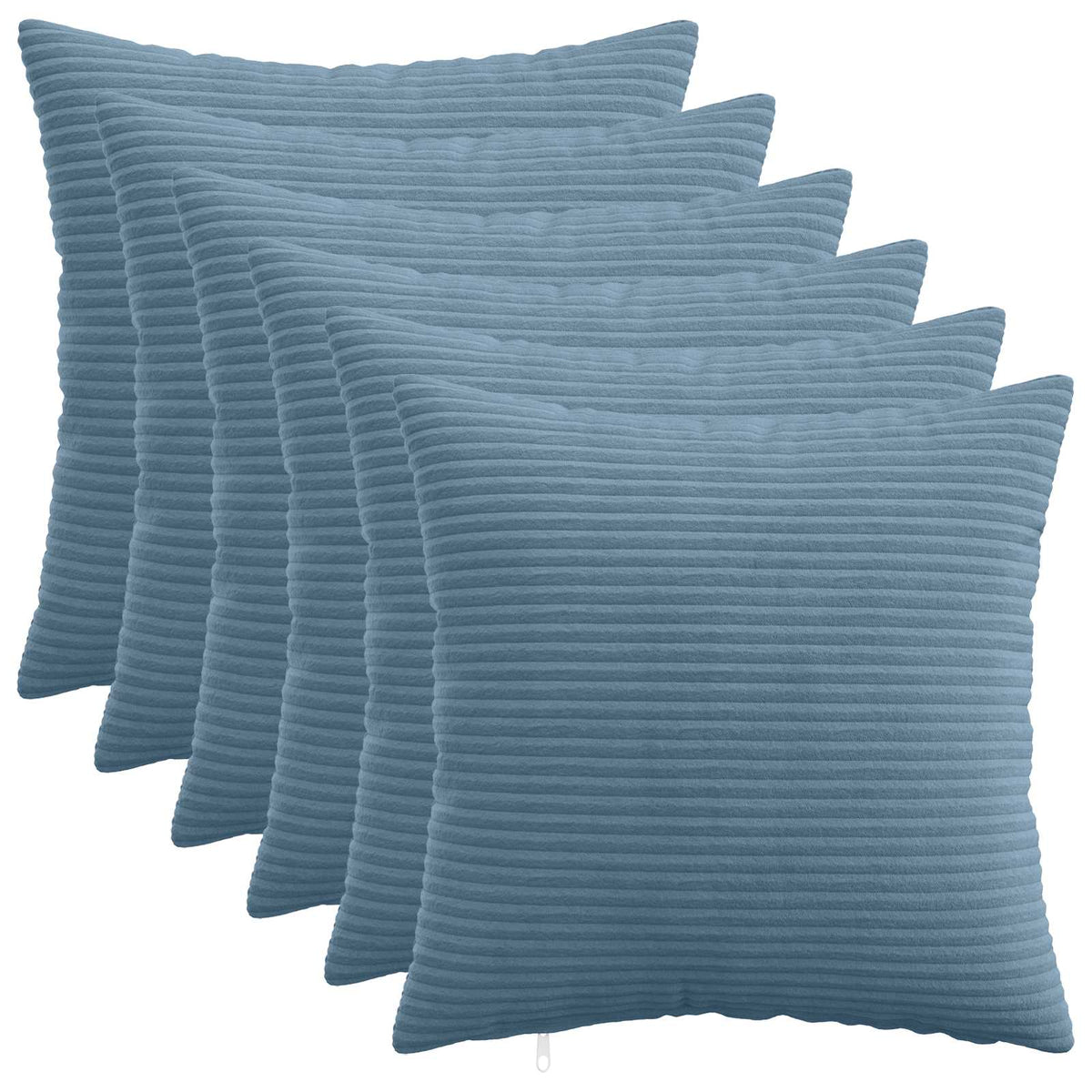 Pudebetræk 6 pcs HEERLEN Blå 45 x 45 cm cordfløjl