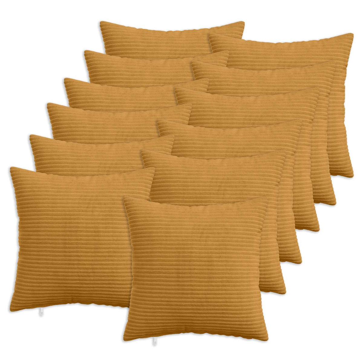 Pudebetræk 12 pcs HEERLEN Gul 45 x 45 cm cordfløjl