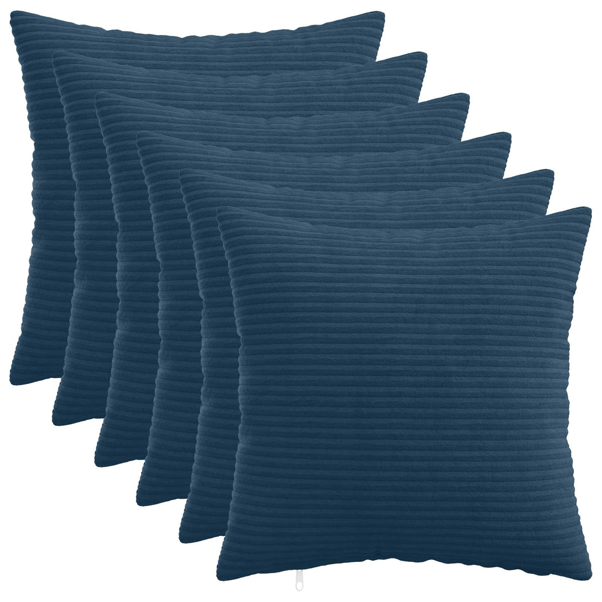 Pudebetræk 6 pcs HEERLEN Mørkeblå 45 x 45 cm cordfløjl