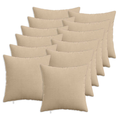 Pudebetræk 12 pcs HEERLEN Gråbrun 45 x 45 cm cordfløjl