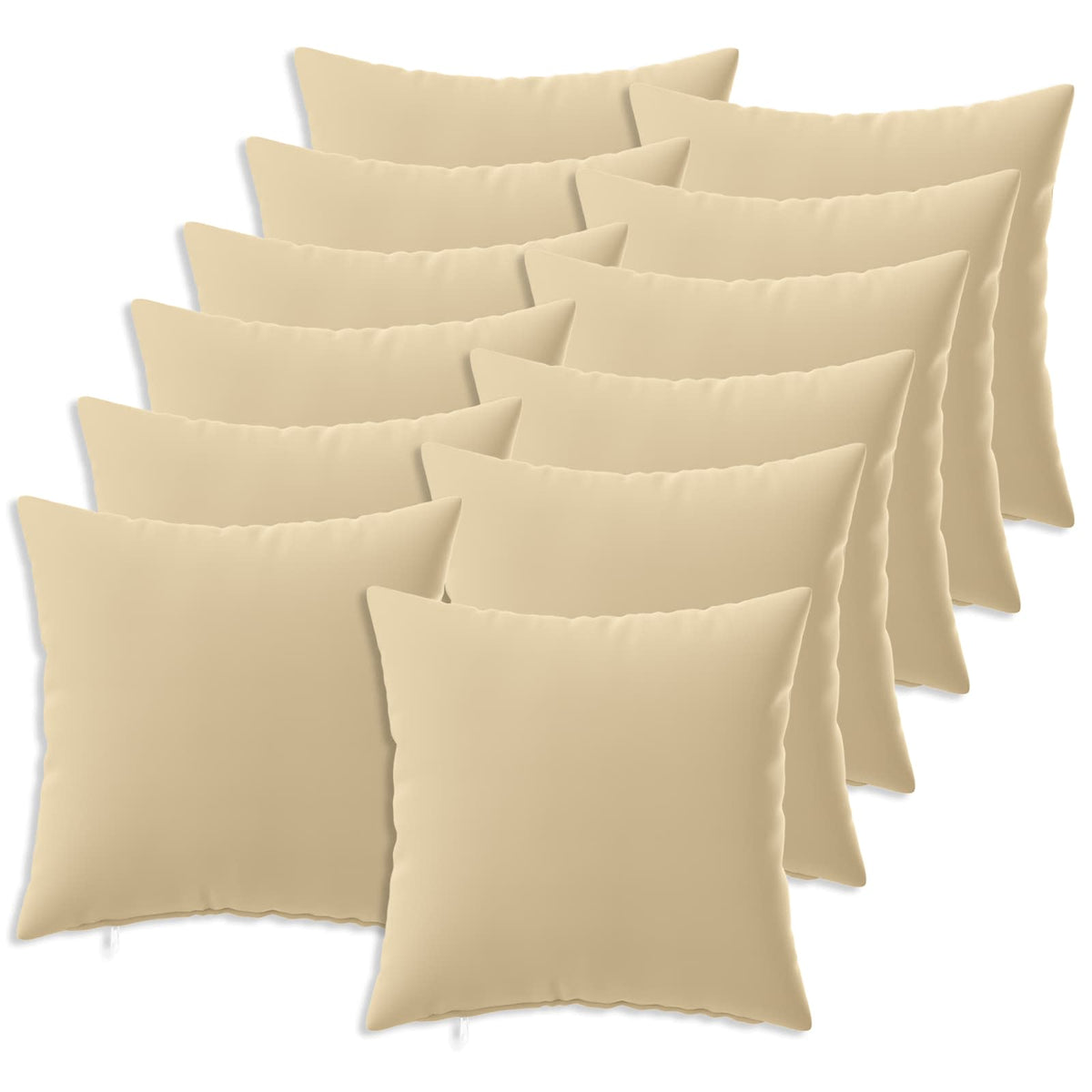 Pudebetræk 12 pcs HEERLEN Beige 45 x 45 cm Polyester