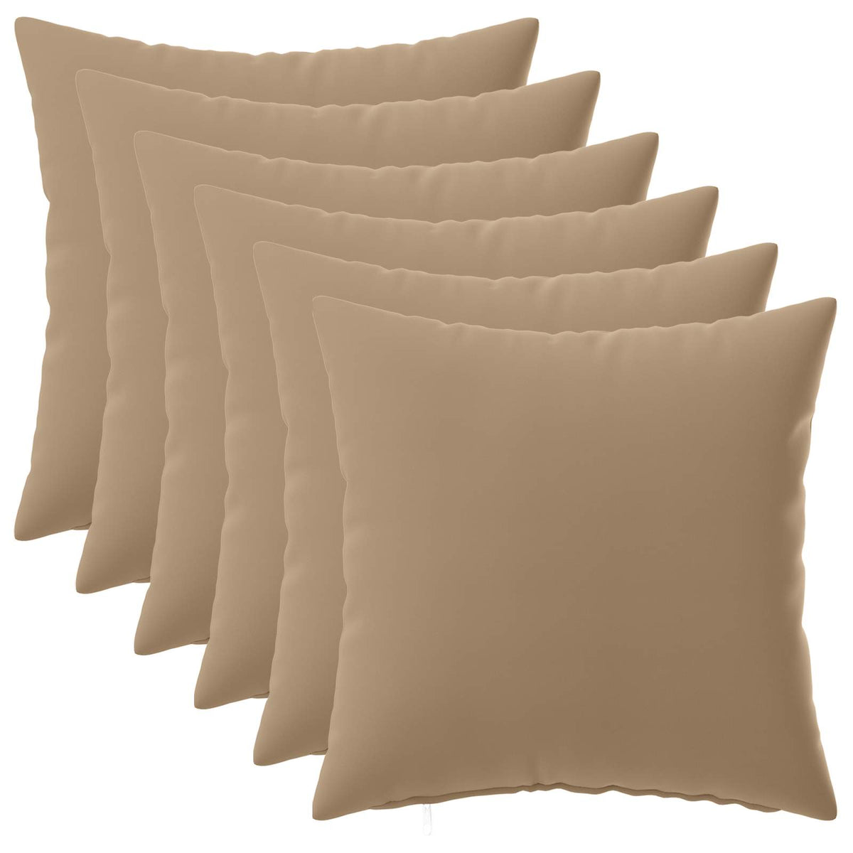 Pudebetræk 6 stk. HEERLEN Gråbrun 45 x 45 cm Polyester