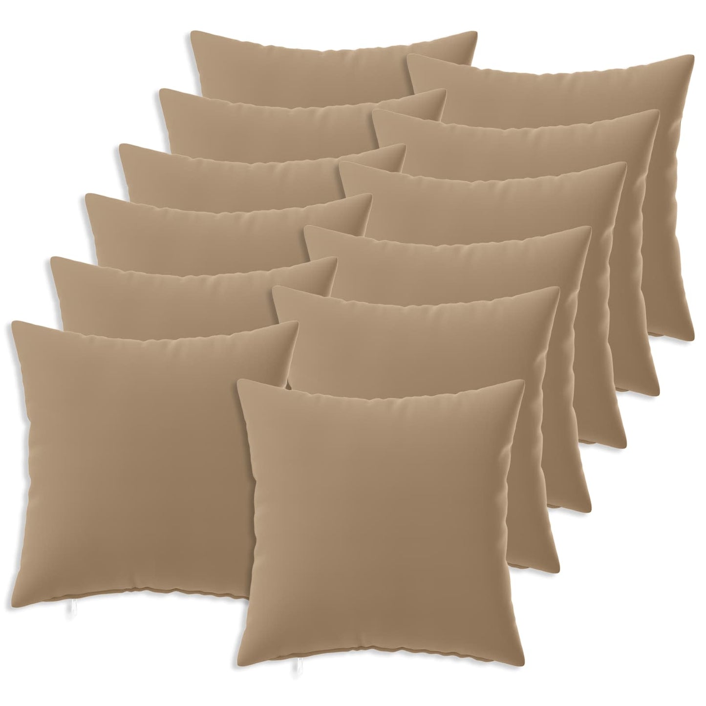 Pudebetræk 12 stk. HEERLEN Gråbrun 45 x 45 cm Polyester