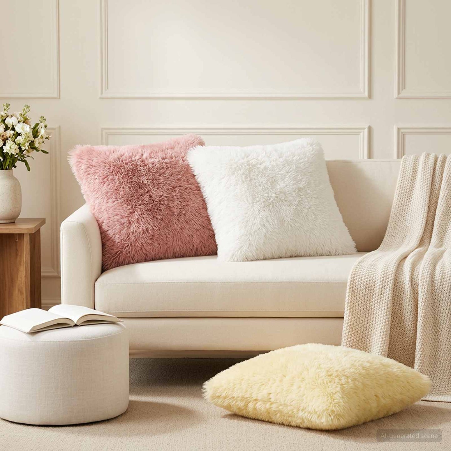 Pudebetræk 12 pcs HEERLEN Hvid 45 x 45 cm PV Fleece
