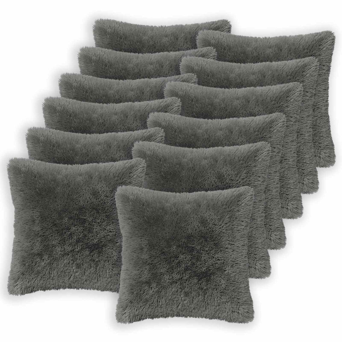 Pudebetræk 12 pcs HEERLEN Lysegrå 45 x 45 cm PV Fleece