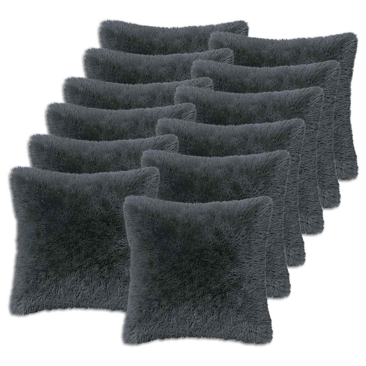 Pudebetræk 12 pcs HEERLEN Antracit 45 x 45 cm PV Fleece