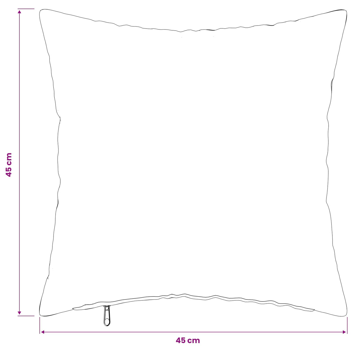 Pudebetræk 6 pcs HEERLEN Sort 45 x 45 cm Flannel