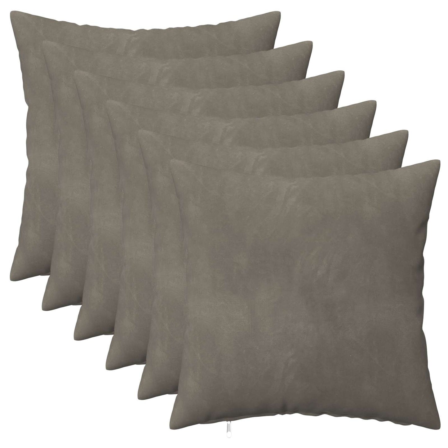 Pudebetræk 6 pcs HEERLEN Lysegrå 50 x 50 cm Fløjl