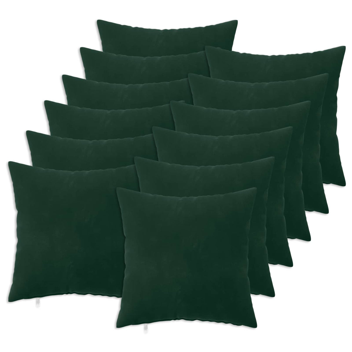 Pudebetræk 12 pcs HEERLEN Mørkegrøn 50 x 50 cm Fløjl