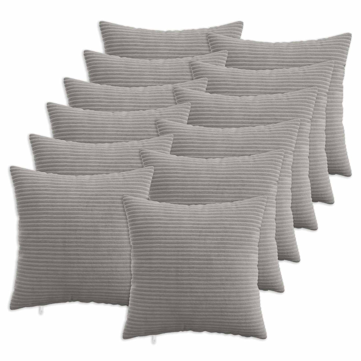Pudebetræk 12 pcs HEERLEN Lysegrå 50 x 50 cm cordfløjl