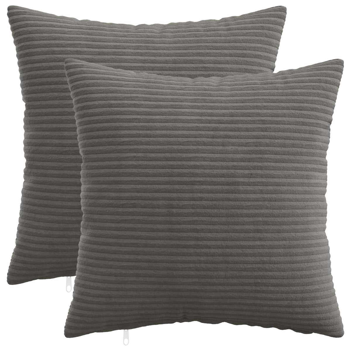 Pudebetræk 2 pcs HEERLEN Mørkegrå 50 x 50 cm cordfløjl