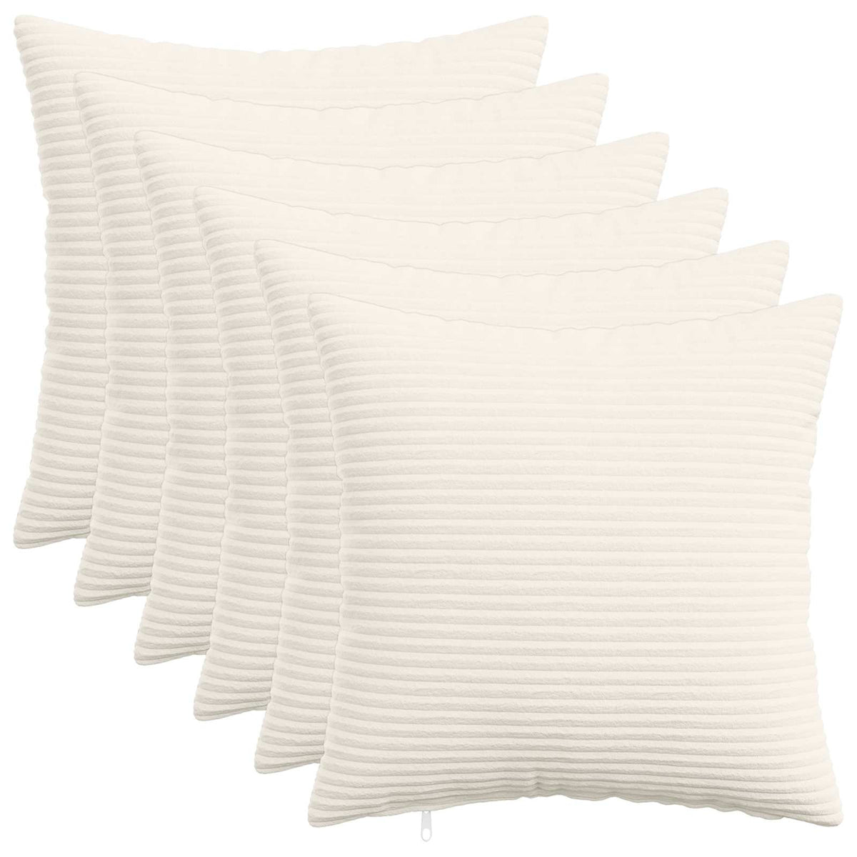 Pudebetræk 6 pcs HEERLEN Cremefarvet 50 x 50 cm cordfløjl