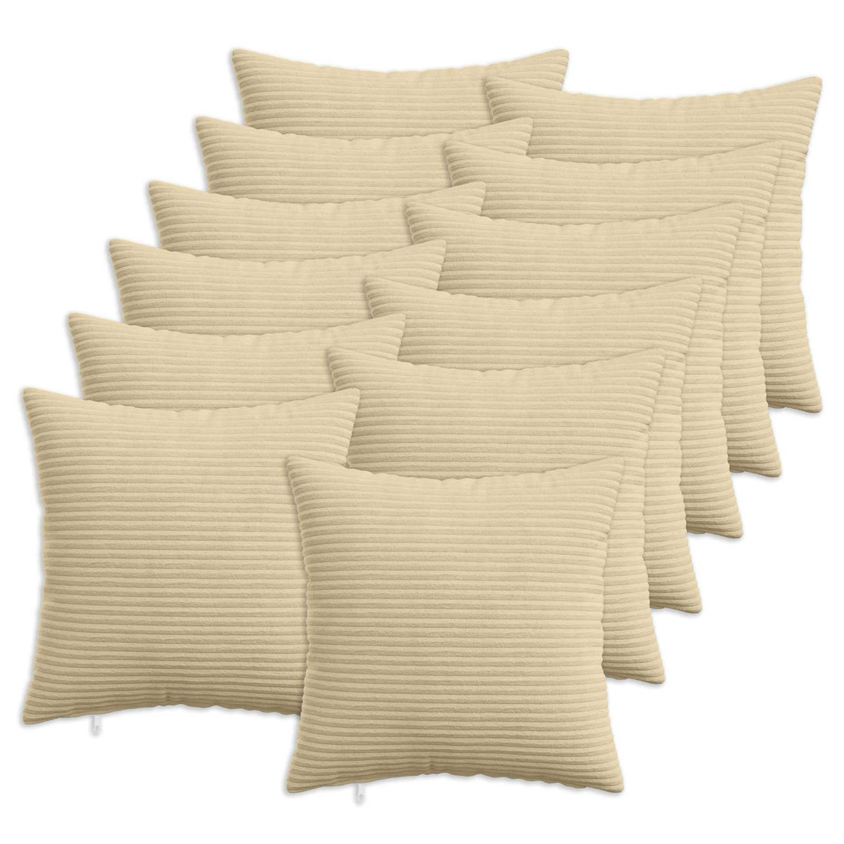 Pudebetræk 12 pcs HEERLEN Grøn Grå 50 x 50 cm cordfløjl