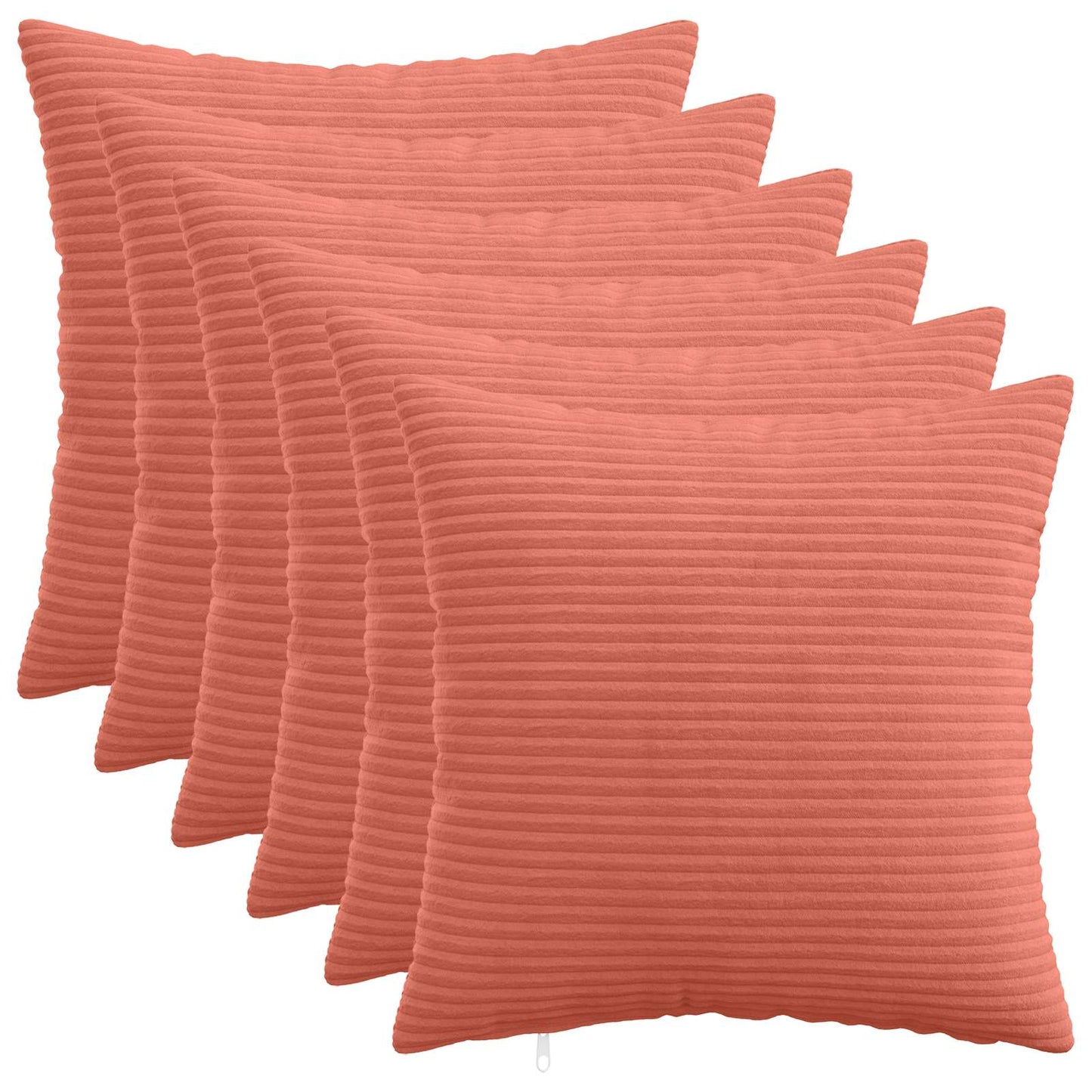Pudebetræk 6 pcs HEERLEN Rød orange 50 x 50 cm cordfløjl