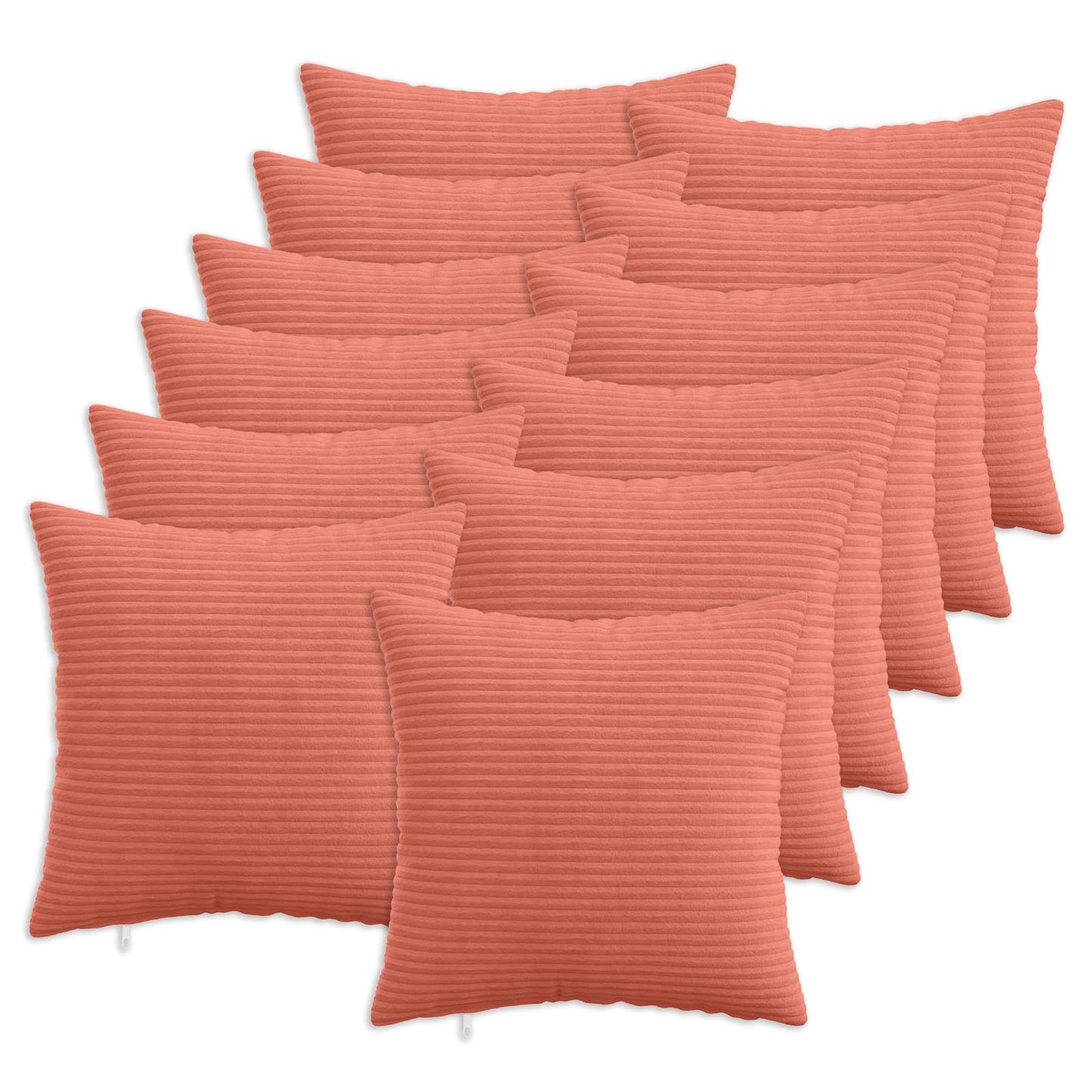 Pudebetræk 12 pcs HEERLEN Rød orange 50 x 50 cm cordfløjl