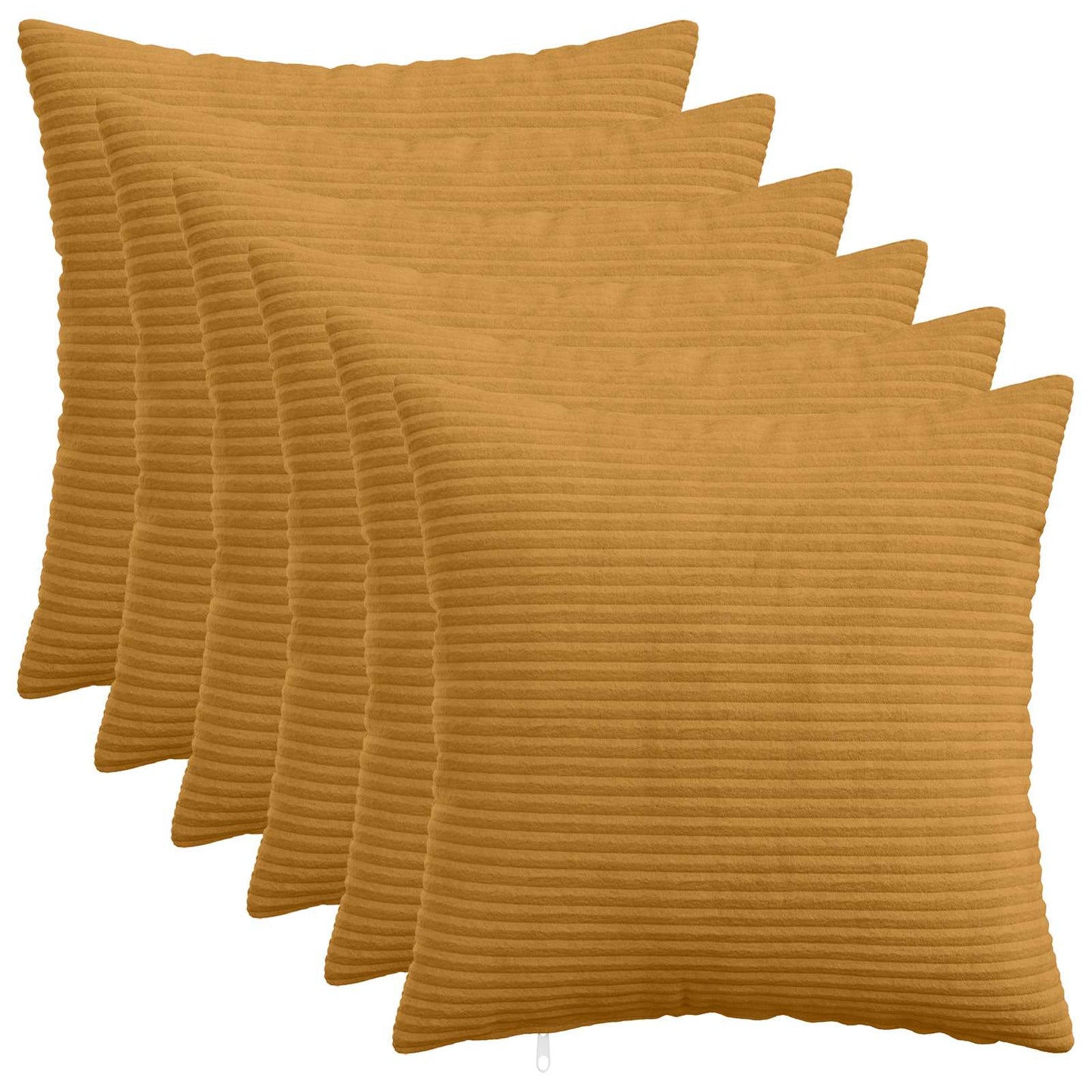 Pudebetræk 6 pcs HEERLEN Gul 50 x 50 cm cordfløjl