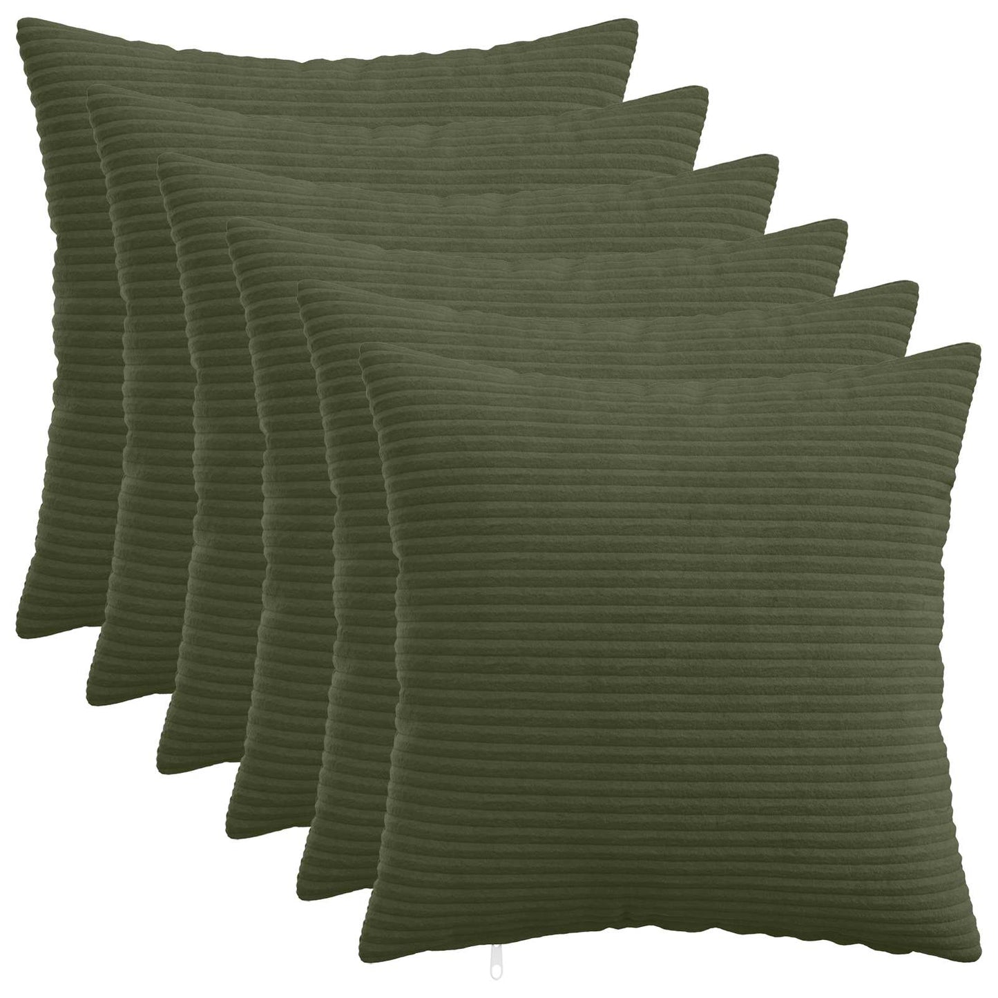 Pudebetræk 6 pcs HEERLEN Grøn 50 x 50 cm cordfløjl
