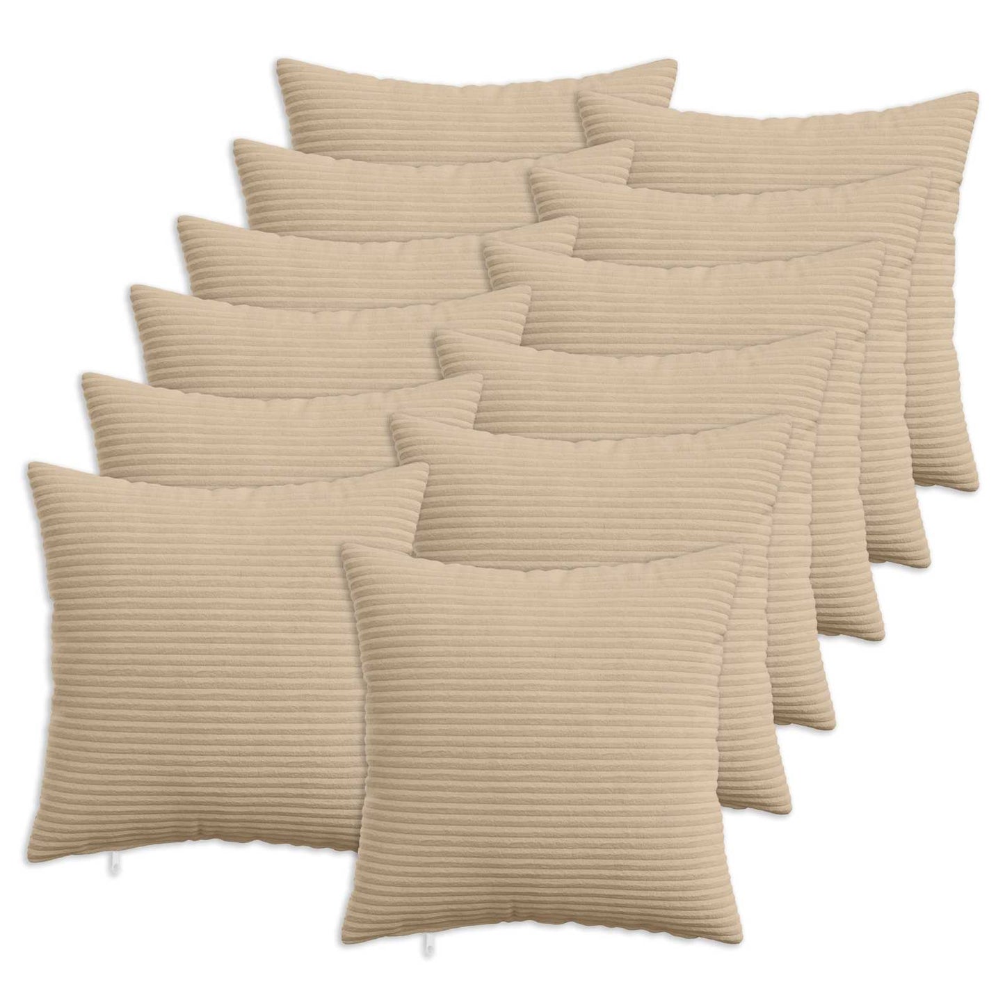 Pudebetræk 12 pcs HEERLEN Gråbrun 50 x 50 cm cordfløjl