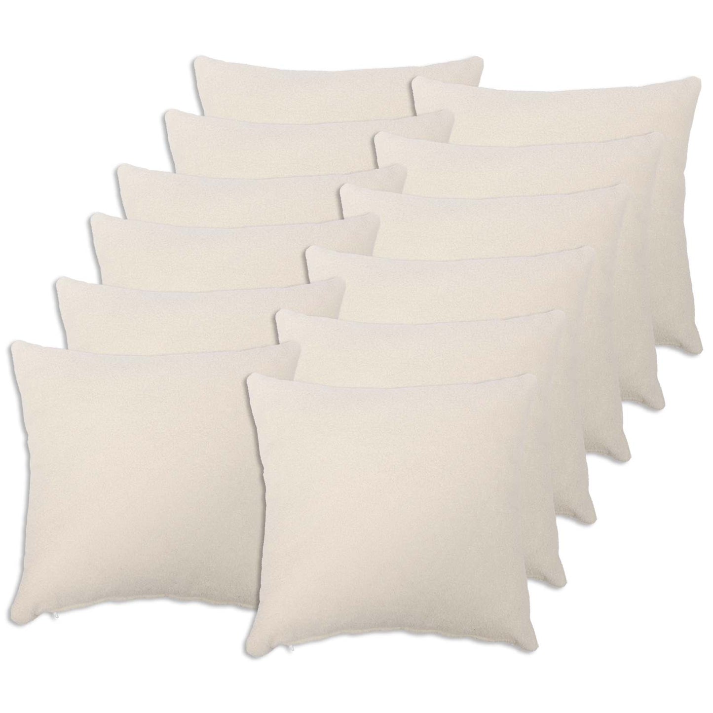 Pudebetræk 12 pcs HEERLEN Cremefarvet 50 x 50 cm Bouclé
