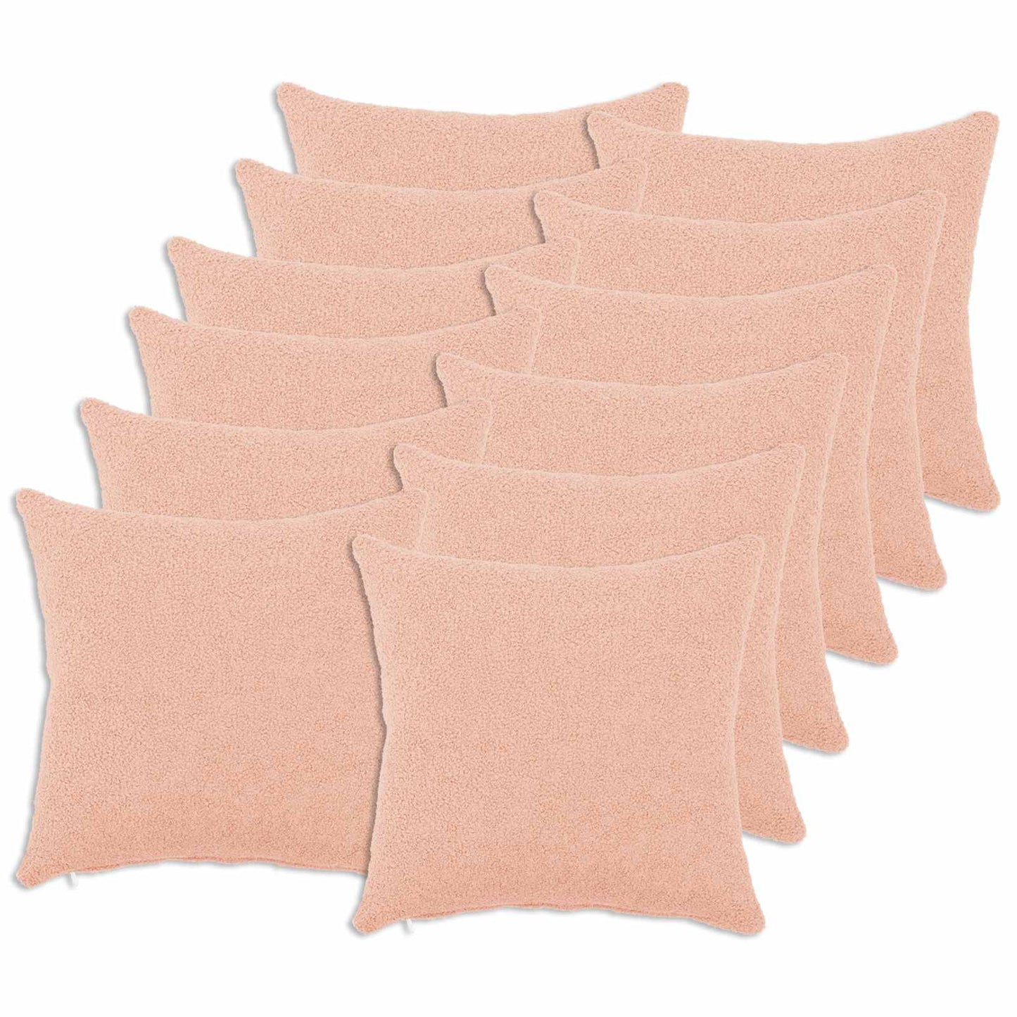 Pudebetræk 12 pcs HEERLEN Lyserød 50 x 50 cm Bouclé